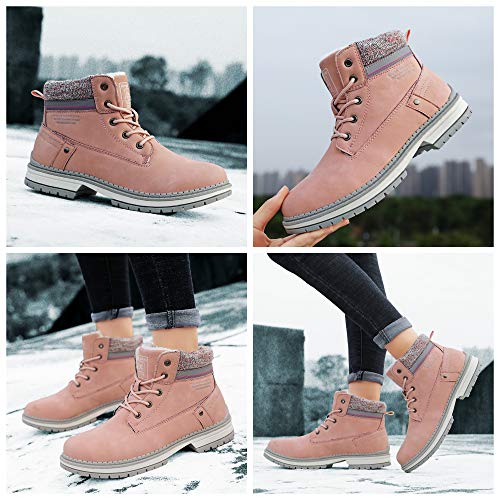 ARRIGO BELLO Botas Mujer Botines Zapatos Invierno Botas de Nieve Cálido Fur Forro Aire Libre Boots Urbano Fiesta Oficina Caminando Senderismo 36-41(38 EU,Rosa)
