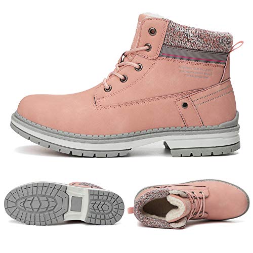 ARRIGO BELLO Botas Mujer Botines Zapatos Invierno Botas de Nieve Cálido Fur Forro Aire Libre Boots Urbano Fiesta Oficina Caminando Senderismo 36-41(38 EU,Rosa)