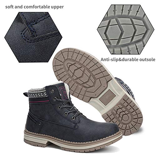 ARRIGO BELLO Botas Mujer Botines Zapatos Invierno Botas de Nieve Cálido Fur Forro Aire Libre Boots Urbano Fiesta Oficina Caminando Senderismo 36-41(39 EU,Azul)