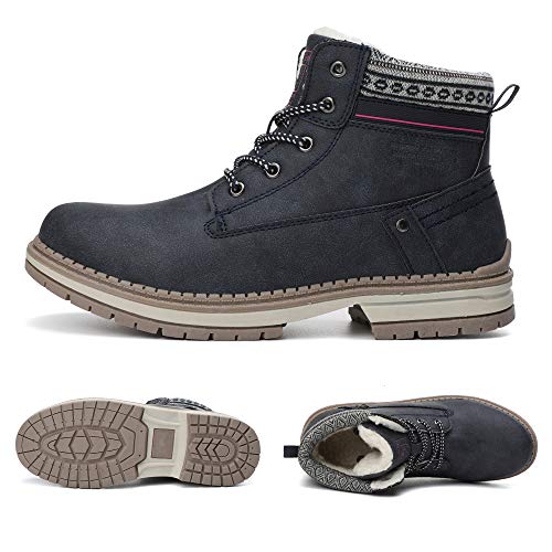 ARRIGO BELLO Botas Mujer Botines Zapatos Invierno Botas de Nieve Cálido Fur Forro Aire Libre Boots Urbano Fiesta Oficina Caminando Senderismo 36-41(39 EU,Azul)