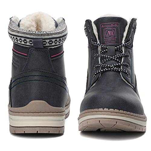 ARRIGO BELLO Botas Mujer Botines Zapatos Invierno Botas de Nieve Cálido Fur Forro Aire Libre Boots Urbano Fiesta Oficina Caminando Senderismo 36-41(39 EU,Azul)