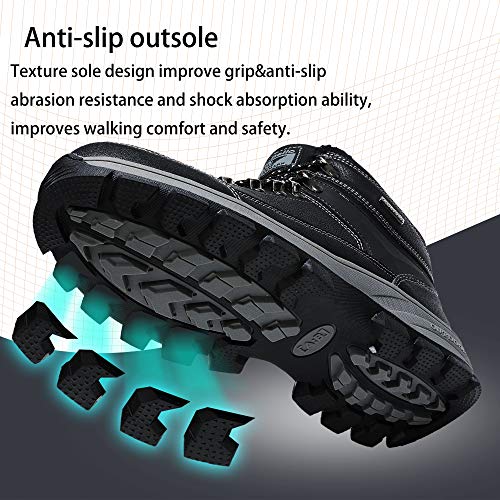 ARRIGO BELLO Hombre Botas Botines Zapatos Invierno Botas de Nieve Cálido Fur Forro Aire Libre Boots Urbano Senderismo Esquiar Caminando 41-46(Azul, Numeric_46)