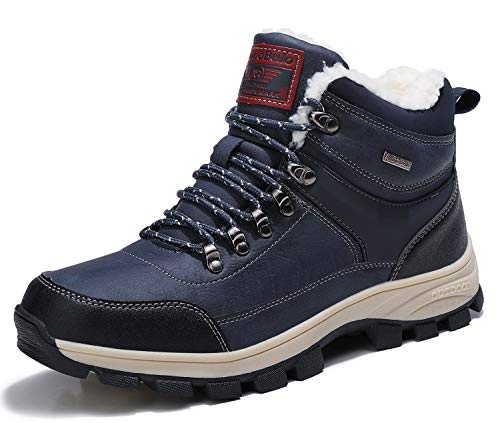 ARRIGO BELLO Hombre Botas Botines Zapatos Invierno Botas de Nieve Cálido Fur Forro Aire Libre Boots Urbano Senderismo Esquiar Caminando 41-46(Azul, Numeric_46)