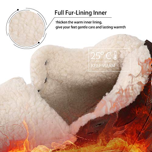 ARRIGO BELLO Hombre Botas Mujer Botines Zapatos Invierno Botas de Nieve Cálido Fur Forro Aire Libre Boots Urbano Senderismo Esquiar Caminando 36-46(DK.Marrón,44)