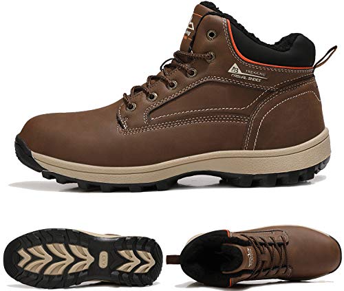 ARRIGO BELLO Hombre Botas Mujer Botines Zapatos Invierno Botas de Nieve Cálido Fur Forro Aire Libre Boots Urbano Senderismo Esquiar Caminando 36-46(DK.Marrón,44)