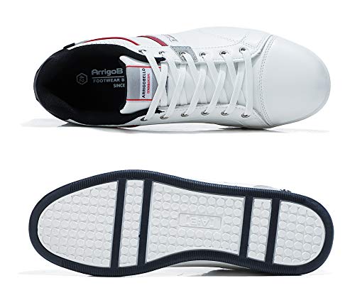 ARRIGO BELLO Zapatos Hombre Vestir Casual Deportivas Zapatillas Sneakers Caminar Correr Deportivas Gimnasio Moda cómodo Viajar Talla 41-46 (Blanco, Numeric_42)