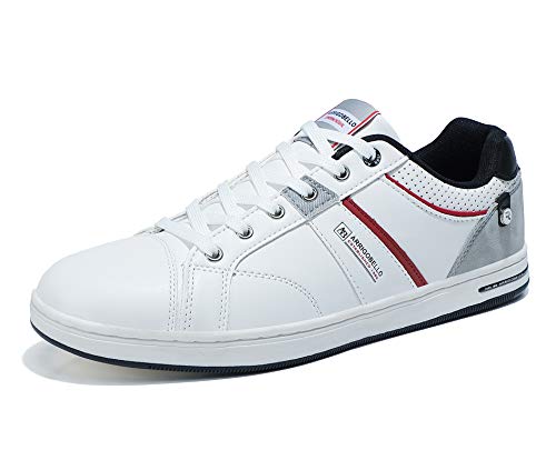 ARRIGO BELLO Zapatos Hombre Vestir Casual Deportivas Zapatillas Sneakers Caminar Correr Deportivas Gimnasio Moda cómodo Viajar Talla 41-46 (Blanco, Numeric_42)