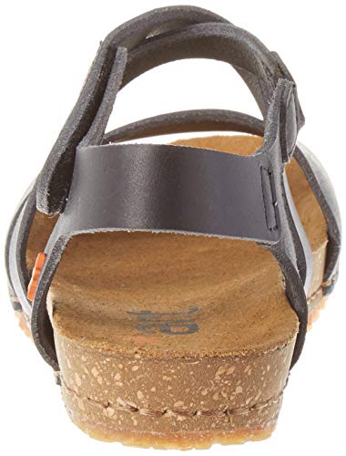 Art Creta, Sandalias con Punta Abierta Mujer, Negro (Black Black), 38 EU