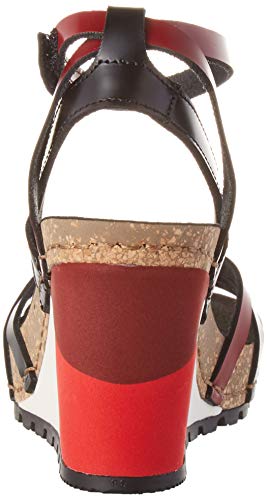 Art Güell, Sandalia con Pulsera Mujer, Multicolor (Burdeos/Black Burdeos/Black), 40 EU