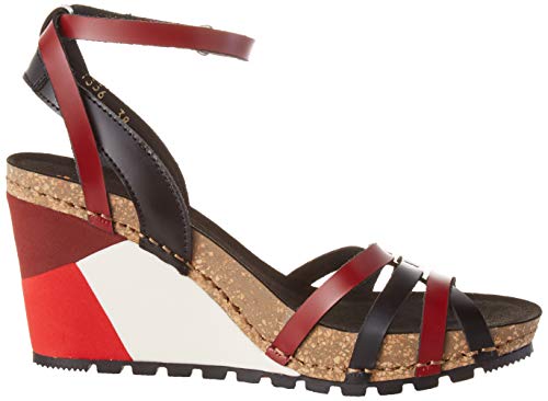 Art Güell, Sandalia con Pulsera Mujer, Multicolor (Burdeos/Black Burdeos/Black), 40 EU