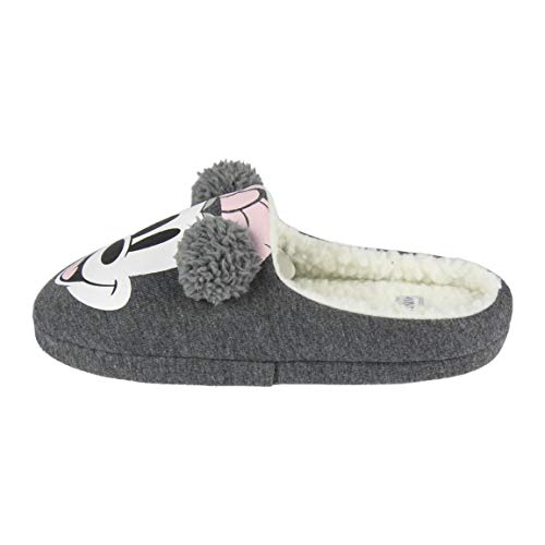 Artesania Cerda Zapatillas DE CASA Abierta Premium Minnie, Mujer, Gris (Gris C13), 37