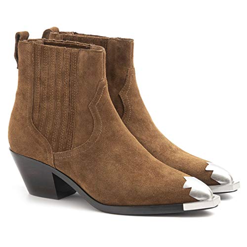 ASH - Bota Texano Floyd marrón con punta de metal - FLOYD04 Marrón Size: 39 EU