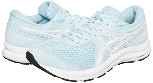 Asics Gel-Contend 7, Road Running Shoe Mujer, Aqua Angel/White, 39.5 EU