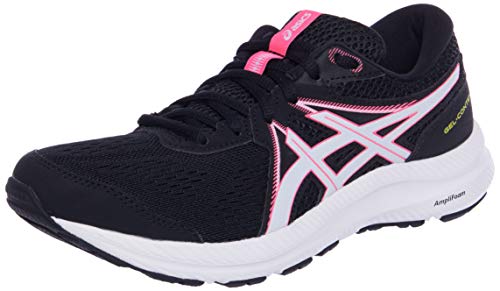 Asics Gel-Contend 7, Road Running Shoe Mujer, Black/Hot Pink, 38 EU