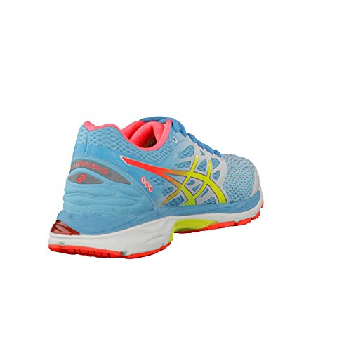 Asics Gel-Cumulus 18 Zapatillas de running, Mujer, Azul (White / Safety Yellow / Blue Atoll), Talla 36