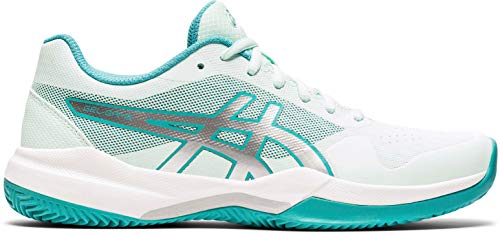 ASICS Gel-Game 7 Clay, Zapatos de Tenis para Mujer, Menthe Bio Pure Silver, 43.5 EU