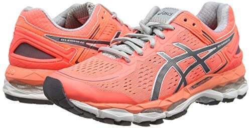 Asics Gel-Kayano 22, Zapatillas de Running para Mujer, Naranja (Flash Coral/Carbon/Silver Grey), 36 EU