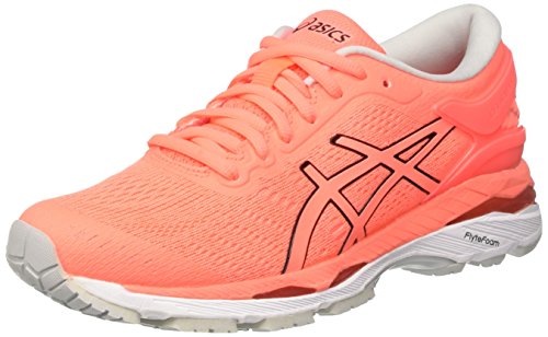 Asics Gel-Kayano 24, Zapatillas de Entrenamiento para Mujer, Naranja (Flash Coral/Black/White), 35.5 EU