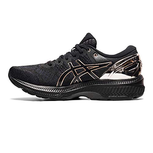 Asics Gel-Kayano 27 Platinum, Road Running Shoe Mujer, Black/Rose Gold, 40 EU