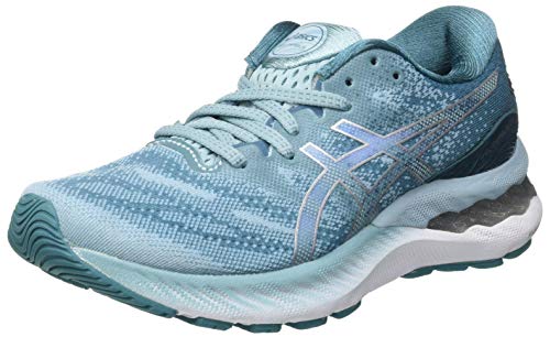 Asics Gel-Nimbus 23, Road Running Shoe Mujer, Smoke Blue/Pure Silver, 39 EU