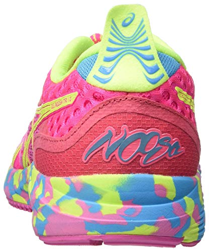 Asics Gel-Noosa Tri 12, Road Running Shoe Mujer, Pink GLO/Safety Yellow, 40 EU