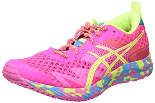 Asics Gel-Noosa Tri 12, Road Running Shoe Mujer, Pink GLO/Safety Yellow, 40 EU