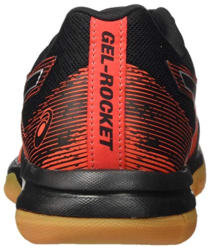 Asics Gel-Rocket 9, Sneaker Hombre, Black/Fiery Red, 44 EU