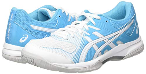 Asics Gel-Rocket 9, Zapatillas de Deporte Interior Mujer, Blanc Bleu Ciel, 37.5 EU