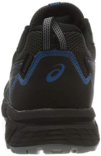 Asics Gel-Venture 8 Waterproof, Trail Running Shoe Hombre, Black/Reborn Blue, 42.5 EU