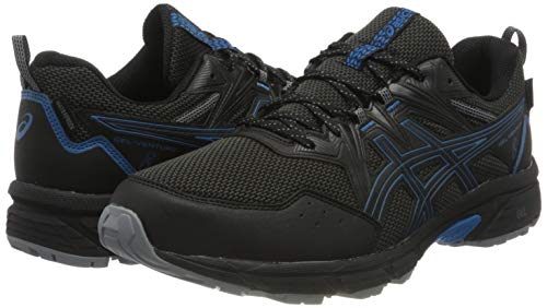 Asics Gel-Venture 8 Waterproof, Trail Running Shoe Hombre, Black/Reborn Blue, 42.5 EU