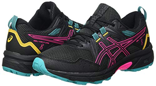 ASICS Gel-Venture 8, Zapatillas de Running Mujer, Color Negro Y Rosa, 42 EU