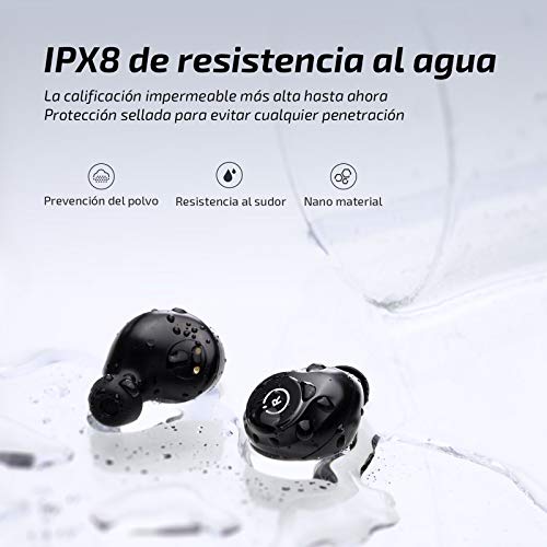 Auriculares inalámbricos Bluetooth ENACFIRE E60 V5.0, 8 Horas de reproducción Permanente, Auriculares Deportivos Bluetooth de Nivel IPX8, Calidad de Sonido HD, Doble micrófonos