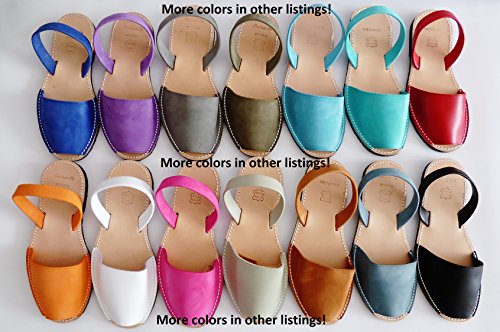 Auténticas Avarcas menorquínas, Abarcas, Albarcas, Sandalias (43, Glitter Plata Negra)