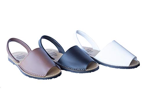 Avarca Menorquina - 201 - Sandalia Caballero Piel - 43, Negro