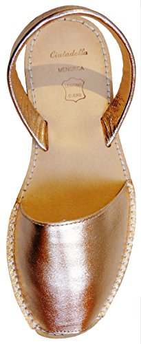 Avarcas menorquínas con tacón/cuña de 4,8 cm, Abarcas, Albarcas, Sandalias … (37, Rosa Dorado)