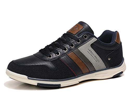 AX BOXING Zapatillas Hombres Aire Libre Deportivo Sneakers Cómodo Elegante Casual Zapatos Tamaño 41-46 (Azul, Numeric_41)