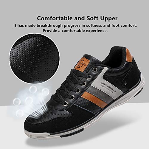 AX BOXING Zapatillas Hombres Aire Libre Deportivo Sneakers Cómodo Elegante Casual Zapatos Tamaño 41-46 (Negro, Numeric_44)