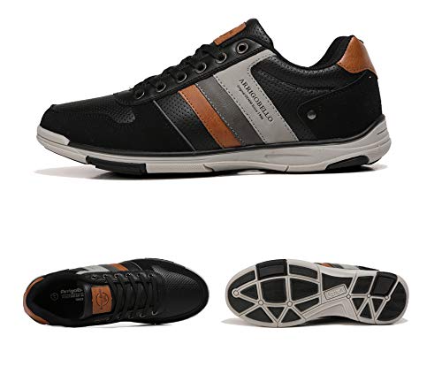 AX BOXING Zapatillas Hombres Aire Libre Deportivo Sneakers Cómodo Elegante Casual Zapatos Tamaño 41-46 (Negro, Numeric_44)