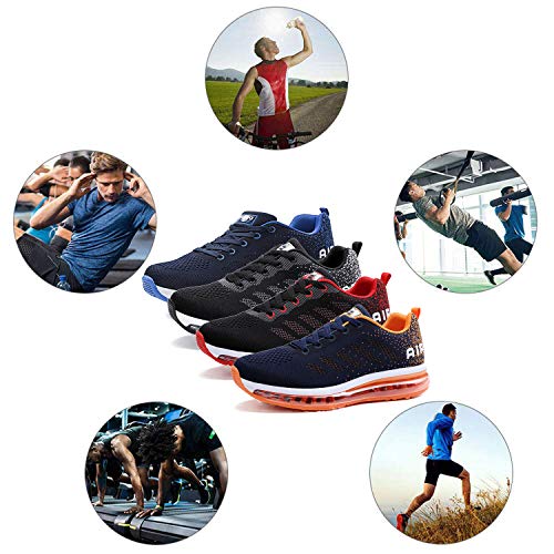 Axcone Zapatillas Hombres Mujer Deporte Running Zapatos para Correr Gimnasio Sneakers Deportivas Padel Transpirables Casual 833 BK 38EU