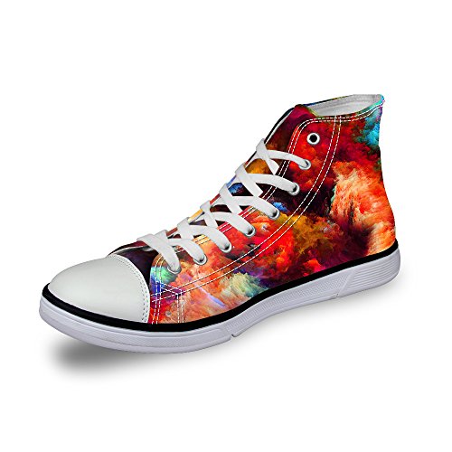 AXGM - Zapatillas de Lona para Mujer, Modernas, Nubes, Galaxia, Lona, Zapatillas, Zapatos de Senderismo, Zapatos de Ocio, Cordones cómodos, Zapatos Planos, Color, Talla 40 EU