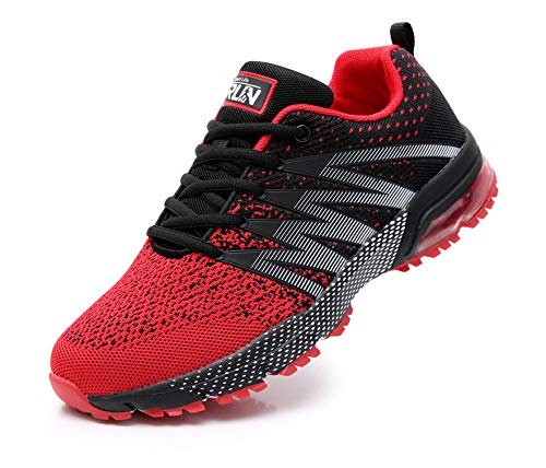 AZOOKEN Hombre Mujer Zapatillas de Gimnasia Running Zapatos Deportivos Aire Libre y Deporte Respirable Sneakers para(8995 Red38)