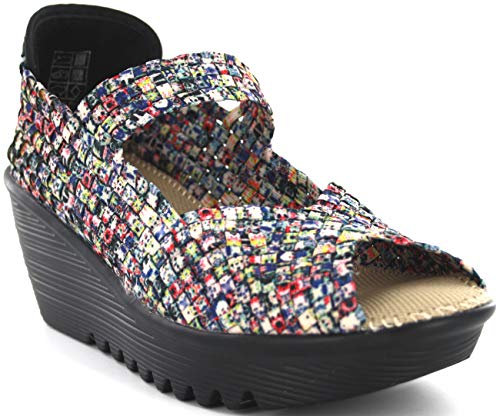 B M Bernie Mev New York Women's Halle Wedge Pump - Halle es un Mercedita de cuña de 6cm de Altura, con Planta de Memory Foam, Suela Ultra Ligero (36 EU, Splash)