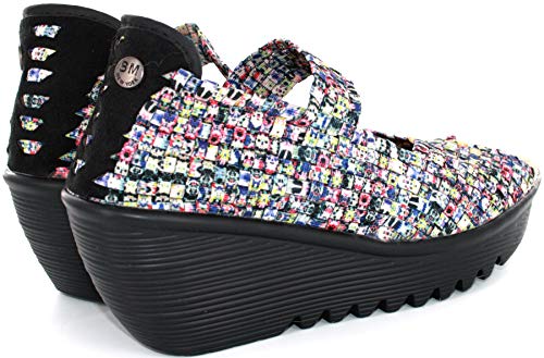 B M Bernie Mev New York Women's Halle Wedge Pump - Halle es un Mercedita de cuña de 6cm de Altura, con Planta de Memory Foam, Suela Ultra Ligero (36 EU, Splash)