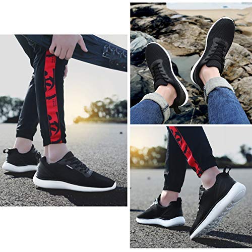 BaiMoJia Hombre Zapatillas Deportivas Zapatos Running Bambas Verano Deporte Ligeras Casual Negro 43 EU