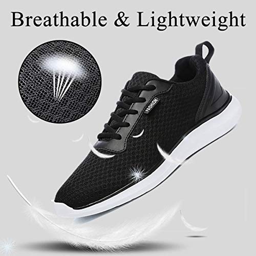 BaiMoJia Hombre Zapatillas Deportivas Zapatos Running Bambas Verano Deporte Ligeras Casual Negro 43 EU