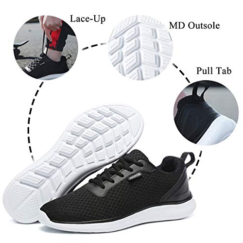 BaiMoJia Hombre Zapatillas Deportivas Zapatos Running Bambas Verano Deporte Ligeras Casual Negro 43 EU