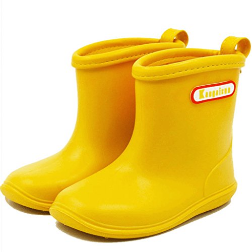 BAIYOU bebé de goma para niños Botas de lluvia impermeable botas de agua Wellington para 2 – 6 años