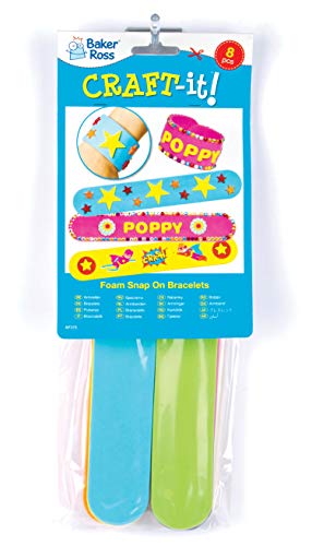 Baker Ross Pulseras de espuma a presión (paquete de 8) Juguetes novedosos para niños, fiesta perfecta, botín o bolsa de premios, colores surtidos