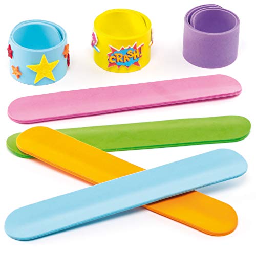 Baker Ross Pulseras de espuma a presión (paquete de 8) Juguetes novedosos para niños, fiesta perfecta, botín o bolsa de premios, colores surtidos