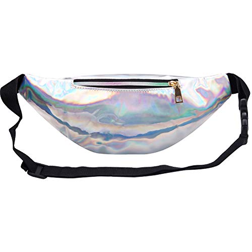 Bangcool Riñonera Plateada Mujer,Riñoneras Mujeres Running Impermeables Riñoneras Bolso Mujeres Running Bolsa De Cintura Cinturón Deportiva Bolsa para Mujeres Correr Ciclismo